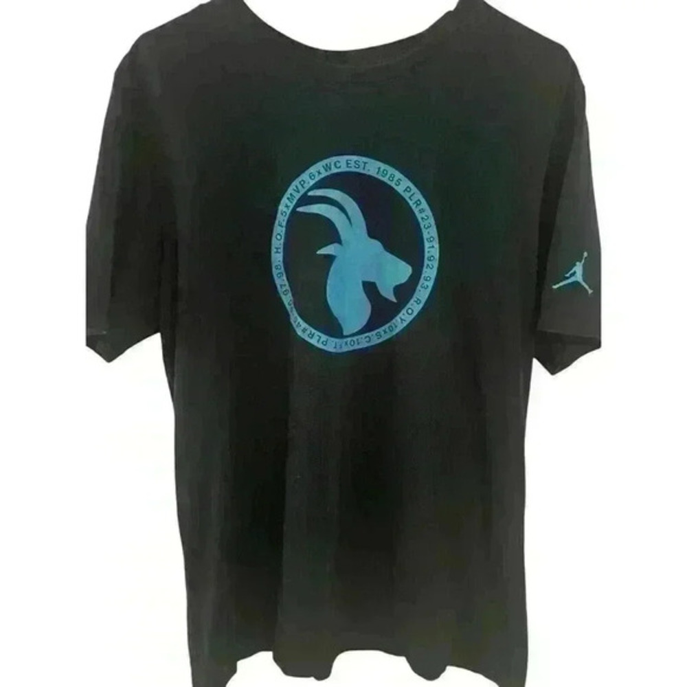Nike Air Jordan Goat Basketball T Shirt- Size‎ Large Carolina Blue